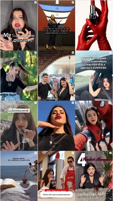 La griglia del profilo Instagram di Joselena: momenti personali, idee e contenuti creativi
